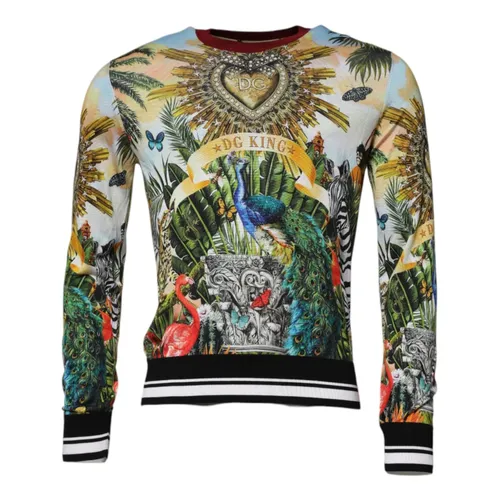 Jungle Print Silk Pullover Sweater - Dolce & Gabbana - Modalova