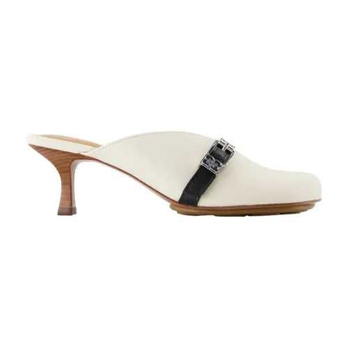 White Leather Heeled Sandals - Ganni - Modalova