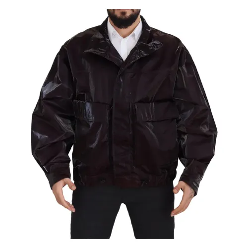 Luxury Bordeaux Collared Jacket - Dolce & Gabbana - Modalova