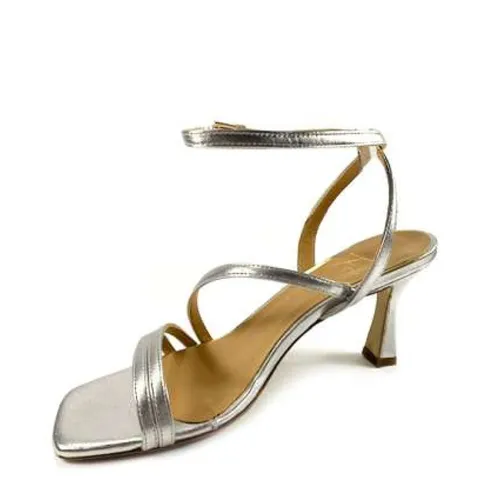 Silver Laminated High Heel Sandals - Roberto Festa - Modalova