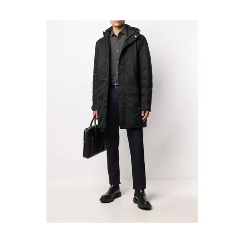 Black Padded Down Jacket with Hood - Moorer - Modalova