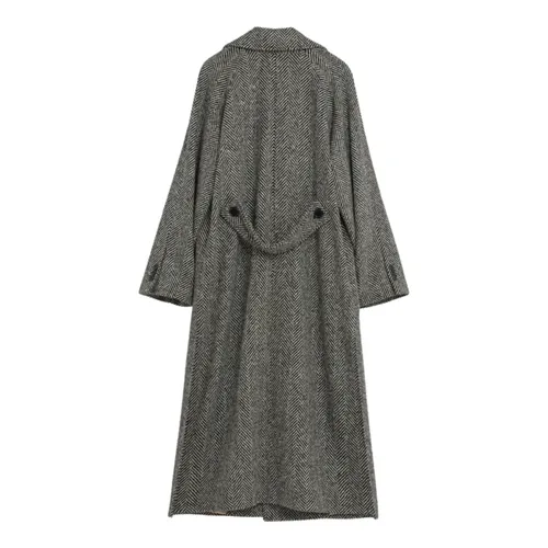 Double-Breasted Herringbone Coat - A Paper Kid - Modalova
