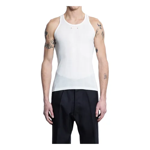 White Ribbed Tank Top - Maison Margiela - Modalova