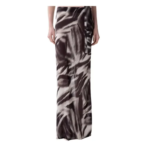Gisel Gonna Lunga In Georgette Con Spacco Dietro - Mar De Margaritas - Modalova