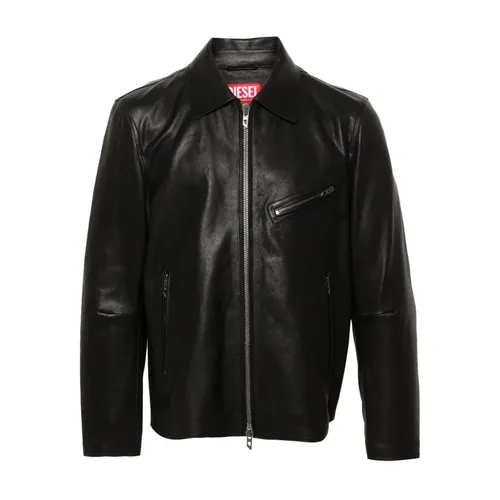 Jackets > Leather Jackets - - Diesel - Modalova