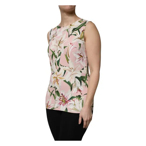 Floral Print Tank Top - Dolce & Gabbana - Modalova