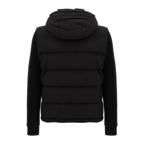 Black Down-Quilted Bomber Jacket - Moorer - Modalova