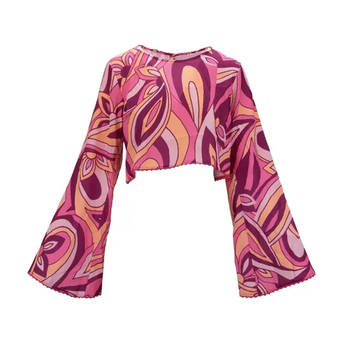 Buttoned Long Sleeve Crop Top - Me-Fui - Modalova