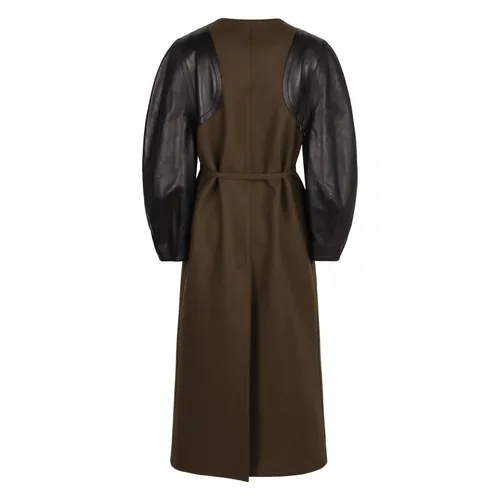 Green Wool Cocoon Coat - Fendi - Modalova