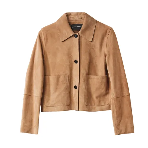 Patch Pocket Leather Jacket - Karl Lagerfeld - Modalova