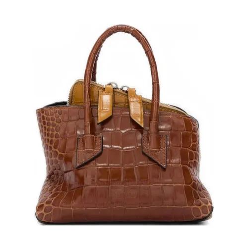 La Passeggiata Mini Croc-Embossed Leather Bag - The Attico - Modalova