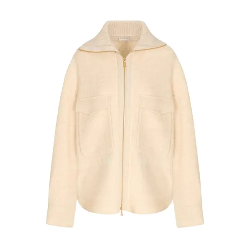 Beige Wool Blend Boucle Overshirt - Moncler - Modalova