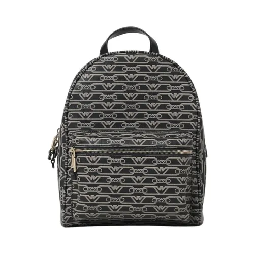 Black Logo Backpack Stylish Functional Accessory - Emporio Armani - Modalova