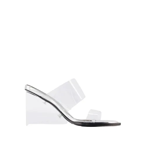 Clear Leather Heeled Mules - Alexander McQueen - Modalova
