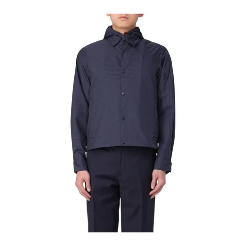 Hooded ButtonFront Jacket - Emporio Armani - Modalova