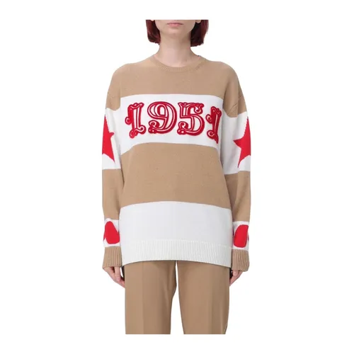 Luxurious Camel Knit Pullover Sweater - Max Mara - Modalova