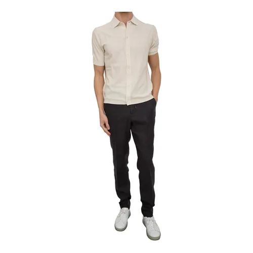 Cream Knit Shirt - Paolo Pecora - Modalova
