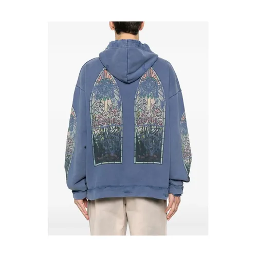 Faded Hooded Pullover - Who Decides War - Modalova