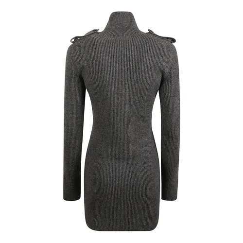 Grey Rib Mini Dress - Alexander McQueen - Modalova