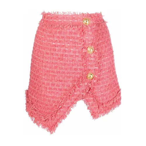 Pink Tweed Skirt - Balmain - Modalova