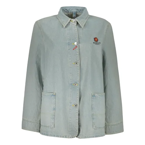 Stylish Denim Jacket with Logo Detail - Kenzo - Modalova