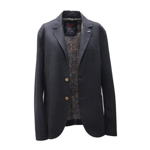 Stretch Wool Blend Jacket Navy Blue - Bob - Modalova