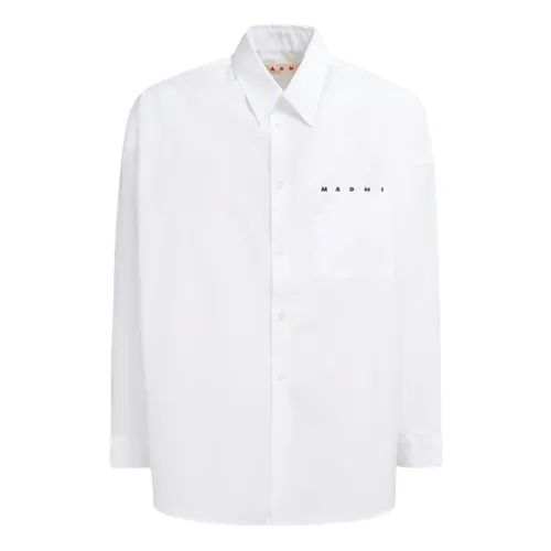 Poplin shirt with peeping logo - Marni - Modalova