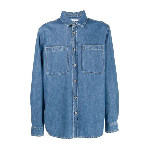 Teddy Bear Print Denim Shirt - Moschino - Modalova