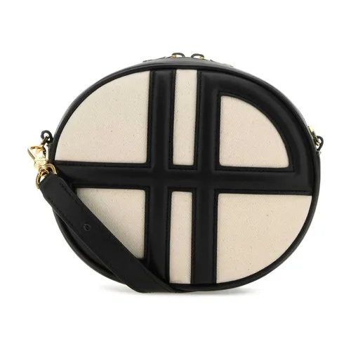 Denim and leather shoulder bag - Patou - Modalova