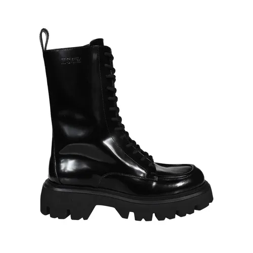 Calf Leather Round Toeline Boots - Msgm - Modalova