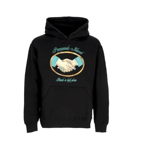 Black Hoodie with Kangaroo Pocket - Propaganda - Modalova