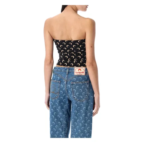 Moon Allover Bustier Top - Marine Serre - Modalova