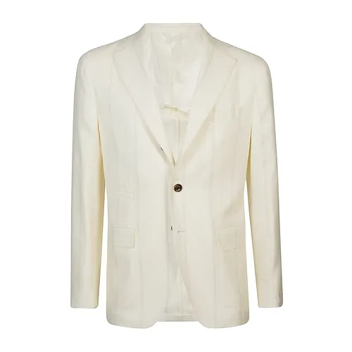 Slim Fit Wool Silk Linen Jacket - Eleventy - Modalova