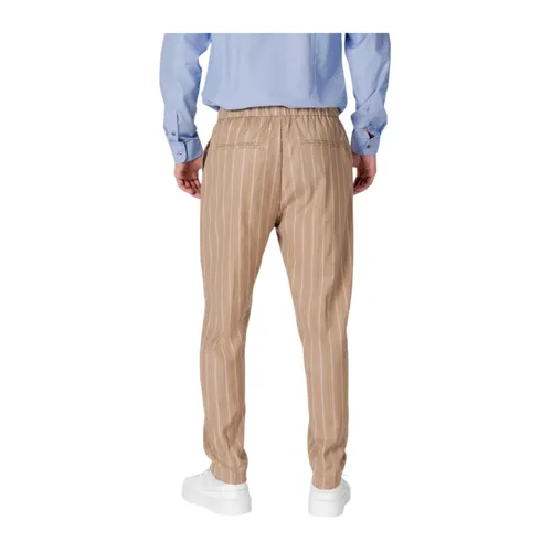 Striped Drawstring Trousers - Gianni Lupo - Modalova