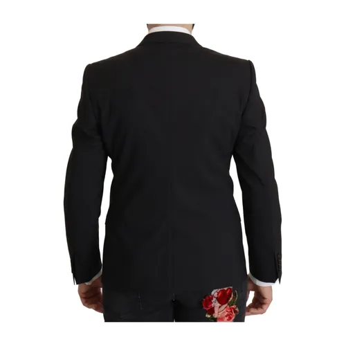 Black Wool Peak Lapel Blazer - Dolce & Gabbana - Modalova