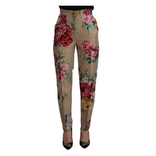 Floral High Waist Pants - Dolce & Gabbana - Modalova