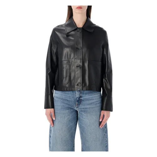 Cropped Leather Biker Jacket - S.w.o.r.d 6.6.44 - Modalova