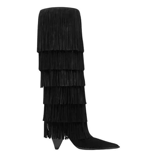 Suede Fringe Heeled Boots - Michael Kors - Modalova