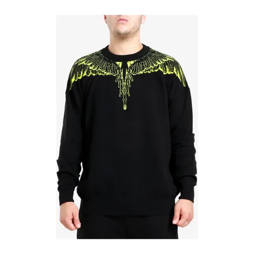 Black Wing Print Sweaters - Marcelo Burlon - Modalova