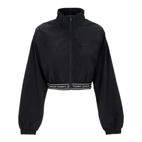 Black Windbreaker with Crop Taping - Tommy Hilfiger - Modalova