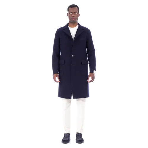 Blue Wool Jersey Coat - Eleventy - Modalova
