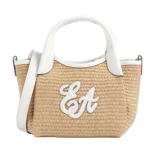 Small Woven Straw Shopper - Emporio Armani - Modalova