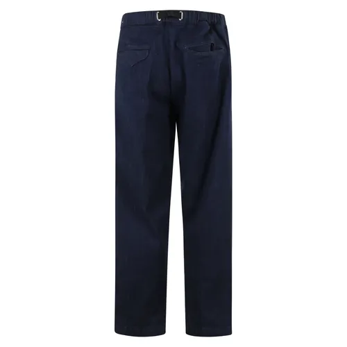Blue Cotton Pants with Pockets - White Sand - Modalova