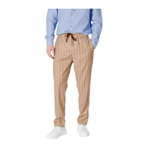 Striped Drawstring Trousers - Gianni Lupo - Modalova