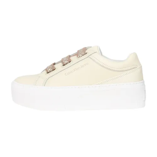 Beige Leather Sneakers - Calvin Klein - Modalova