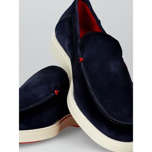 Blue Loafer with Orange Sole - Santoni - Modalova
