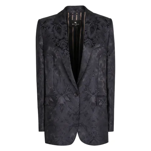 Floral Jacquard One Button Jacket - Etro - Modalova