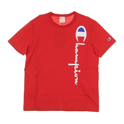 Red Crewneck Tee for Men - Champion - Modalova