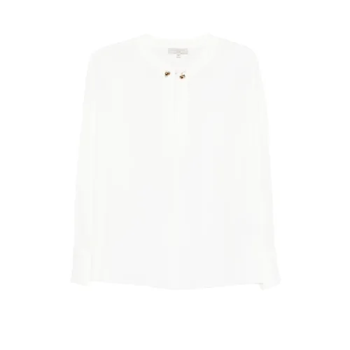Camicia Bianca con Maniche Lunghe e Dettagli a Bottoni - Antonelli Firenze - Modalova
