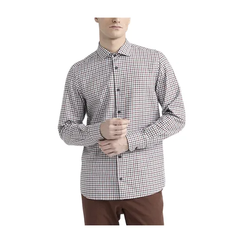 Camicia in cotone micro check - Peserico - Modalova